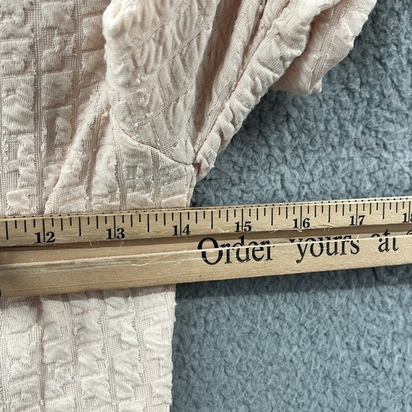 ZARA beige peplum with rusched sleeves size small too - Picture 5 of 7